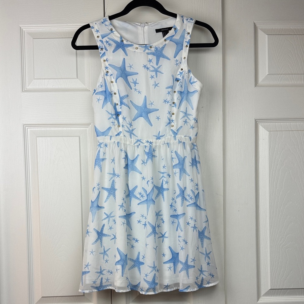 Forever 21 White and Blue Starfish Kids Dress
